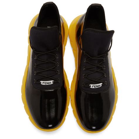 fendi black and yellow shoes|fendi white sneakers.